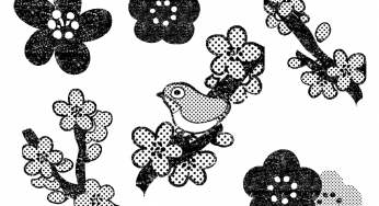 おしゃれかわいい梅の花イラスト白黒無料素材 イラストプラザ