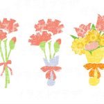 かわいいカーネーション花束イラスト無料素材
