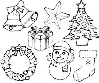 かわいいクリスマス白黒イラスト無料素材