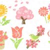 かわいい春に咲く花イラスト無料素材