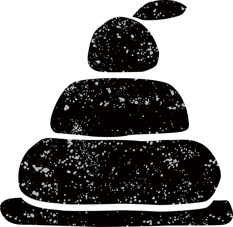 お正月シルエット白黒無料イラスト