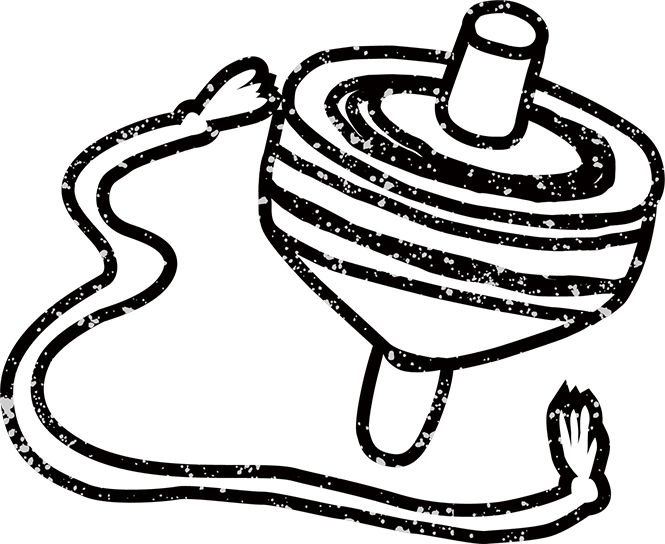 干支の午年白黒線画無料イラスト