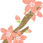 桃の花イラスト無料素材