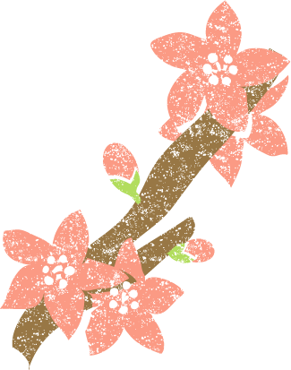 桃の花イラスト無料素材