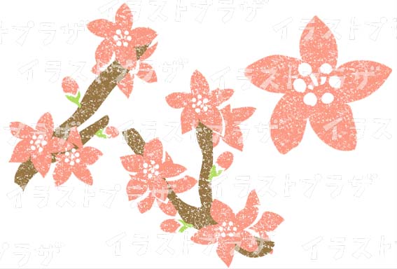 かわいい桃の花イラスト無料素材