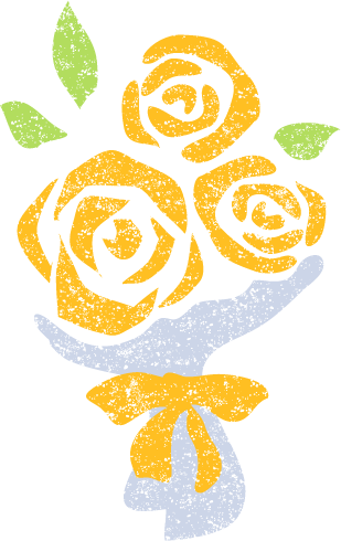 かわいいバラ花束イラスト無料素材