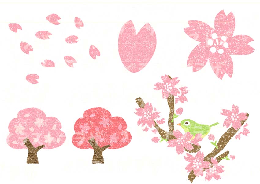 かわいい桜の花びらイラスト無料素材