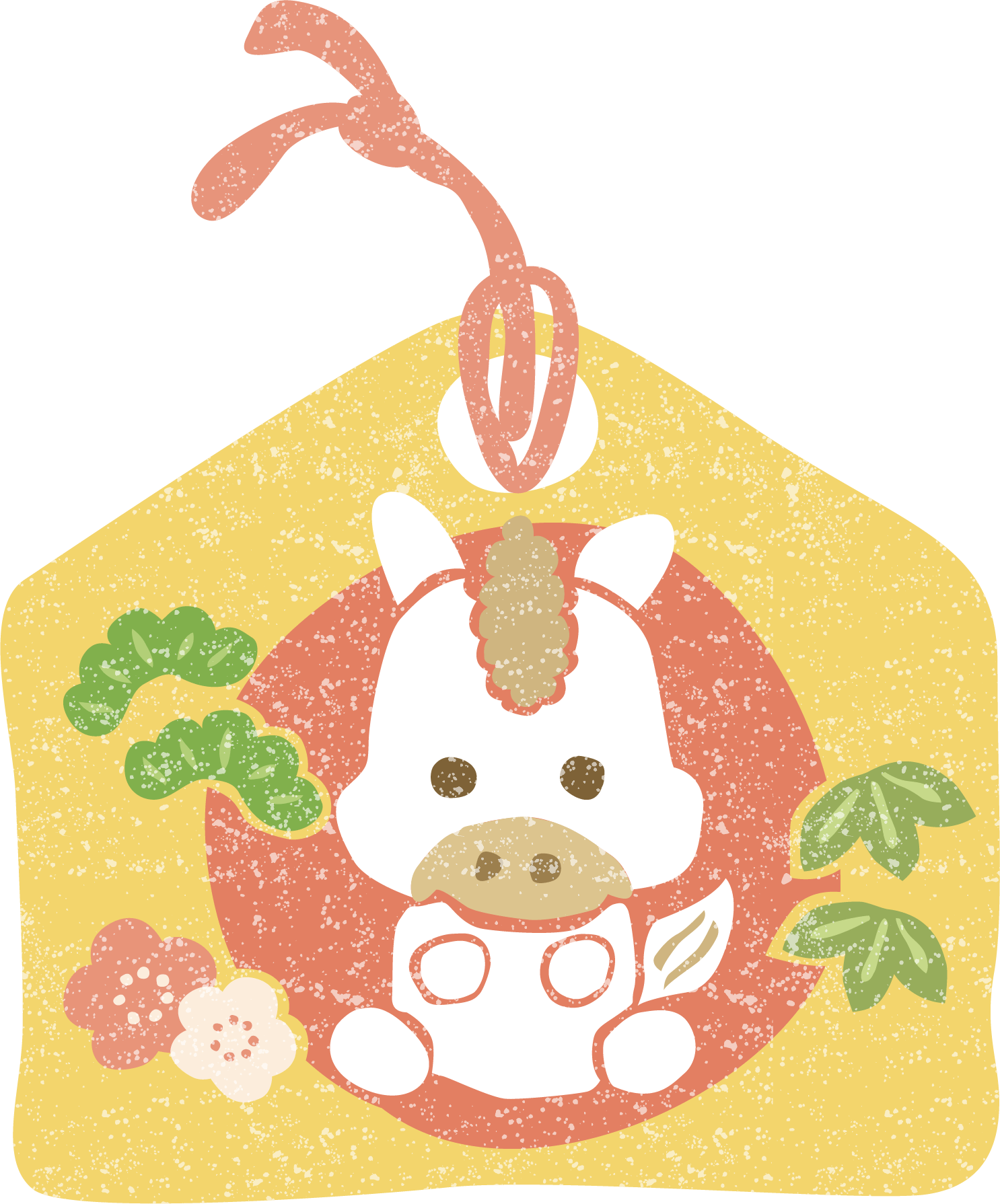 干支の午年絵馬フリーイラスト