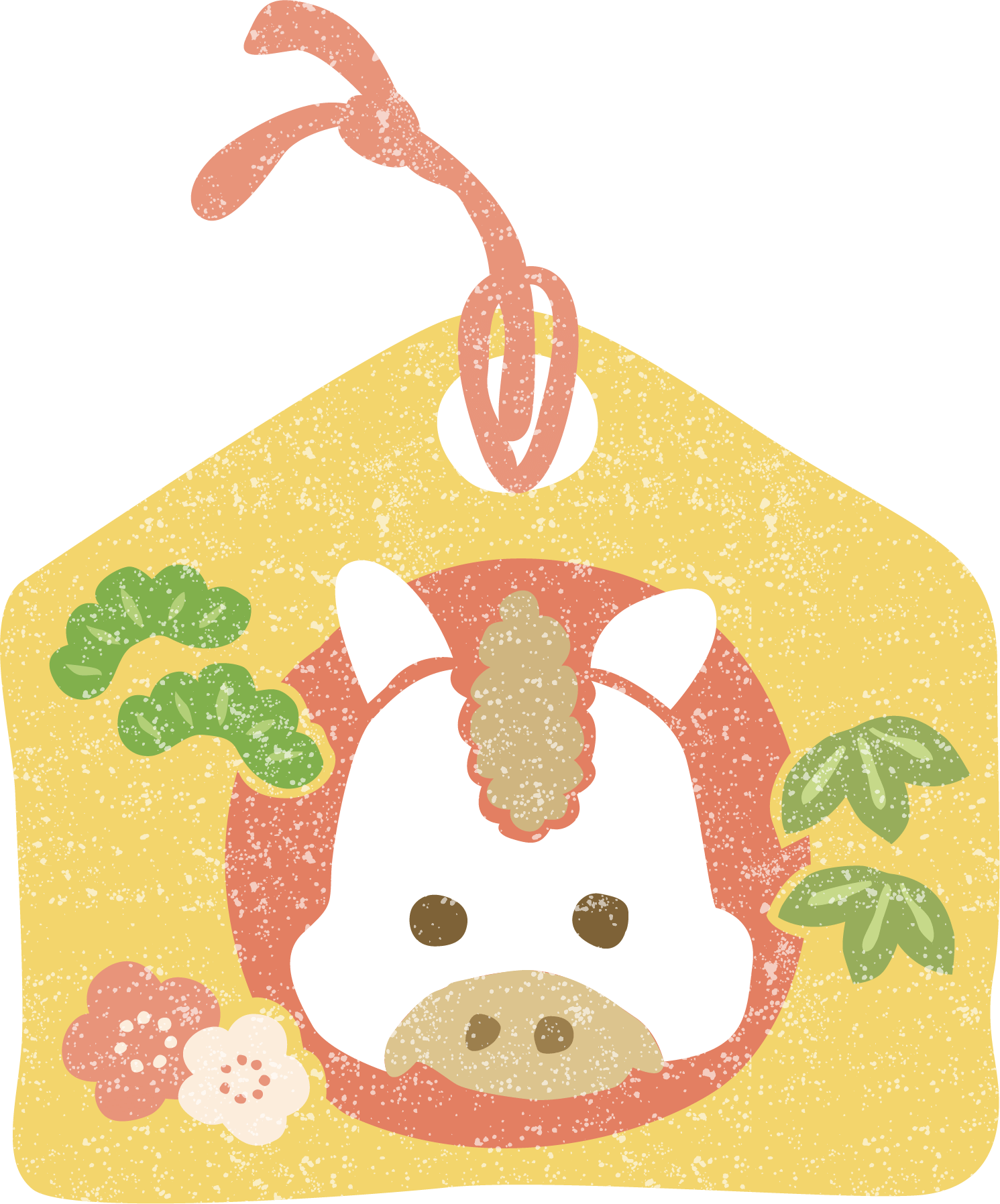 干支の午年絵馬フリーイラスト