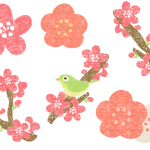 おしゃれかわいい梅の花イラスト無料素材　