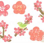かわいい梅の花イラスト無料素材　