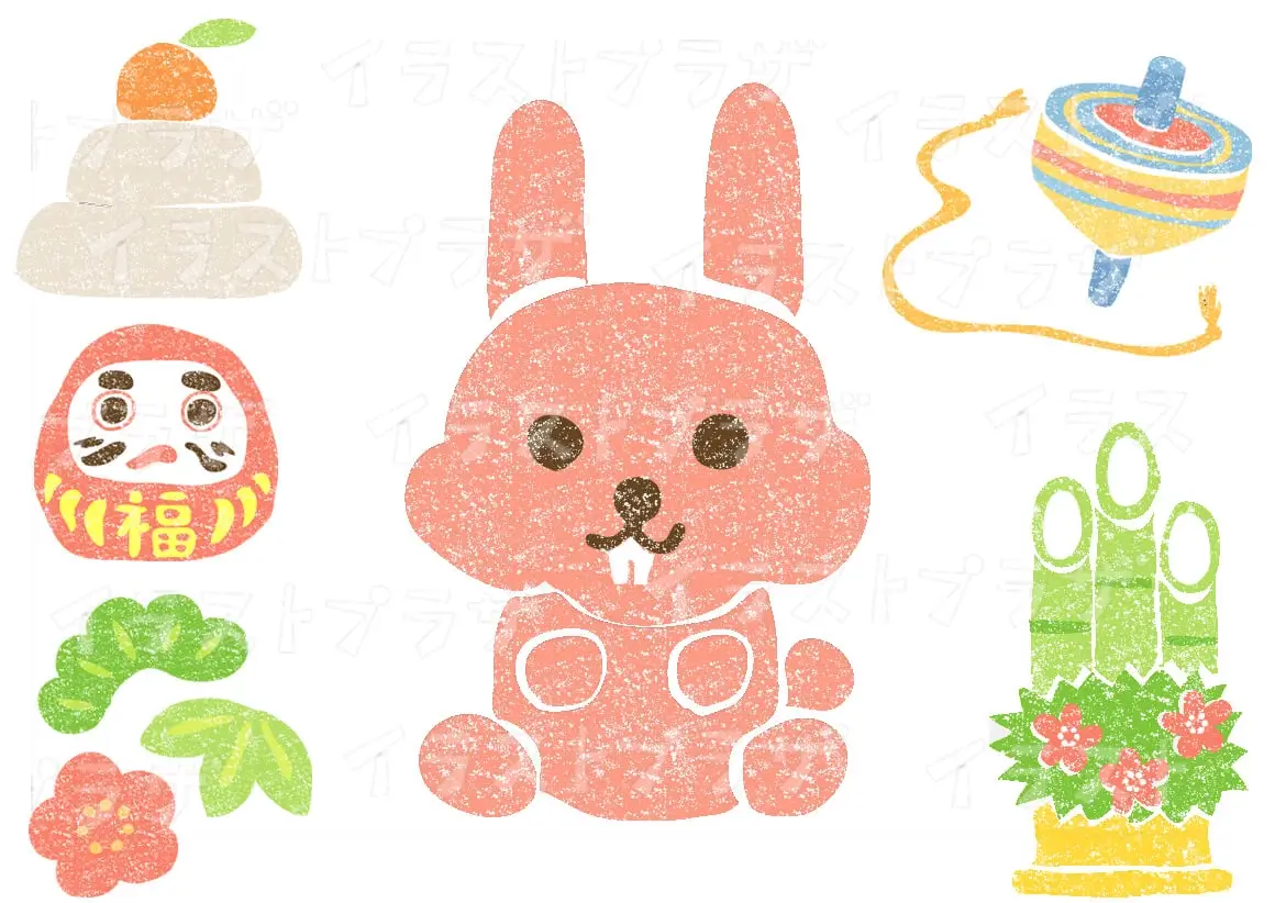 干支うさぎ卯イラスト無料素材