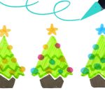かわいい手描きクリスマスツリーイラストの簡単な描き方